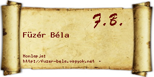 Füzér Béla névjegykártya