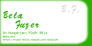bela fuzer business card